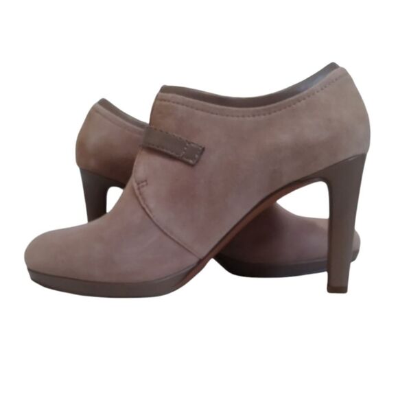 Franco Sarto Serene Tan Leather Suede Stiletto Heel Ankle Booties Women's Size 8 - Picture 2 of 14